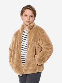Подростковая теплая флисовая толстовка Uniqlo 734050767 140 см Бежевая (1159846164)