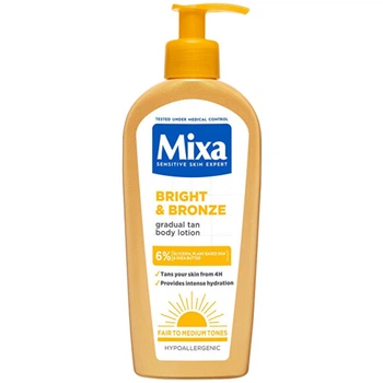 Молочко для постепенного автозагара MIXA Bright and Bronze Milk, 250 мл