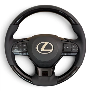 Кермо для Lexus LX470, GX470. Рояльний лак. В стилі рестайлінгу LX570. Рояльний лак. Сірий логотип. В зборі.