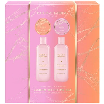 Подарунковий набір засобів для ванни та догляду за тілом Baylis & Harding Luxury Bathtime з олією жожоба, ванілі та мигдалю