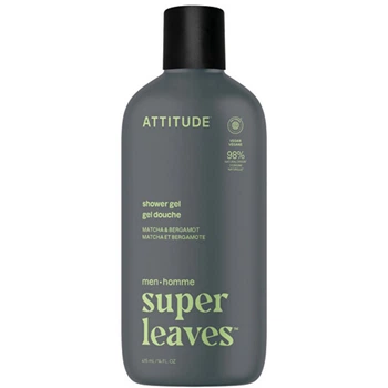 Гель для душа для мужчин Attitude Super Leaves Matcha & Bergamot, 415 мл