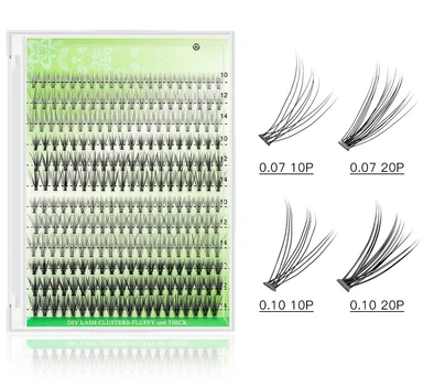Пучкові накладні вії DIY Young Lash Clusters Fluffy&Thick, мікс 10-20д, чорні