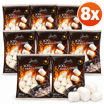 Маршмеллоу Hamlet XXL & Mallows для гриля и костра 400 г, набор 8 шт