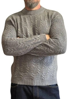 Теплий светр з кашеміром,пухнастий, сірий, XL-XXL