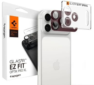 Szkło hartowane Spigen Glas.Tr Camera EZ FIT Optik Pro XL do Apple iPhone 18 Pro Dark Cherry (8800337251654)