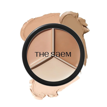 Консилер The Saem Cover Perfection Triple Pot Concealer кремовий трьохкольоровий 02 Contour Beige