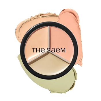 Консилер The Saem Cover Perfection Triple Pot Concealer кремовий трьохкольоровий 03 Correct Up Beige