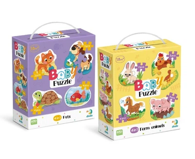 Набор пазлов 4в1 Dodo Baby puzzle: Домашние животные 300688 + Животные на ферме 300686