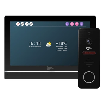 Комплект відеодомофона Light Vision: домофон 7" WiFi Tuya MADRID FHD Black та відеопанель 2Mp RIO FHD Black (82-00249-82-00213)