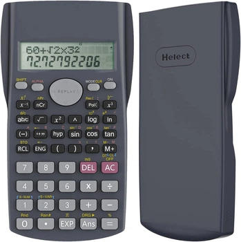 Научный калькулятор Helect 240 функций, инженерный, 2-строчный 12-разрядный дисплей, черный