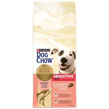 Dog Chow Adult Sensitive - Сухий корм з лососем і рисом для собак 14 кг (7613034488244)