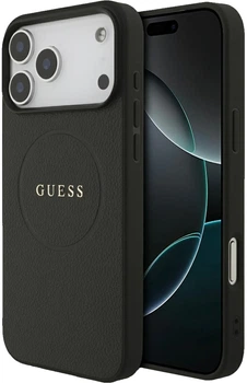 Чохол для смартфона Guess Grained Gold Ring MagSafe для Apple iPhone 18 Pro Max / Apple iPhone 17 Pro Max Black (3666339673543)
