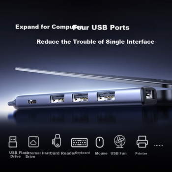 USB-концентратор UGREEN 3.0, 4-портовый дубликатор из алюминиевого сплава, многопортовый адаптер, удлинительный кабель для внешней клавиатуры и мыши для ноутбуков и настольных компьютеров.