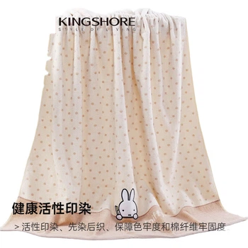 Рушник для душу KING SHORE Miffy Series, клас A, абсорбуючий, з чистої бавовни, мультяшний, одинарний, коричневий, 150*80 см