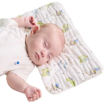 Подушка для новонароджених Babycare, муслінова подушка для немовлят, дихаюча, можна прати в пральній машині для дітей від 0 до 6 місяців, візерунок "Лісовий білий олень", 40*20 см