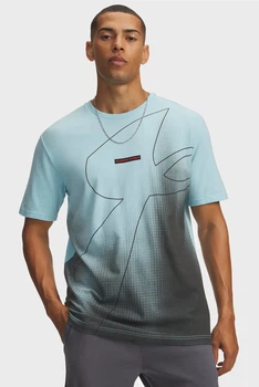 Чоловіча блакитна футболка UA M 60/40S BLEND LOGO SS Under Armour XL 6013612-293