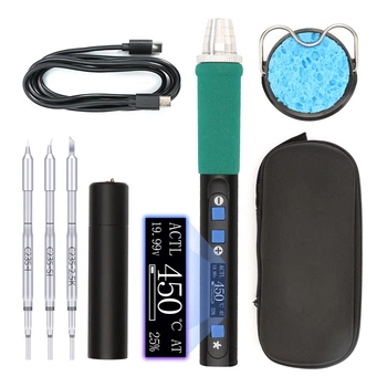 Паяльный набор в пенале WEP 928D-IV kit (паяльник JBC 235, Type-C 60W, t 90 - 450 гр C, жала C235-I/IS/2.5K, подставка)