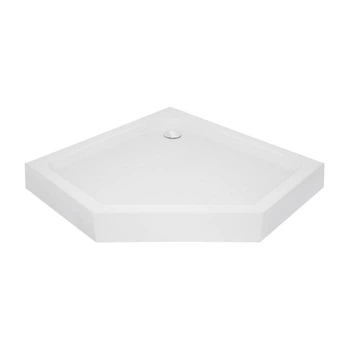 Lidz Душовий піддон DOZORCA SC90x90.LOW, низький, п'ятикутний, акриловий + ніжки, діаметр слива 50 мм