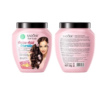 Крем-активатор локонов SADOER Amino Acid Keratin Water Glow Curly Hair Repair Cream с аминокислотами и кератином 1000 г, (X2-04014.pink)