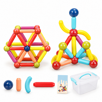 Магнитный конструктор Magnetic Sticks TS 8300-78 на 78 деталей с палочками и шариками