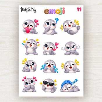 Стікери наклейки Emoji 11 "Тюлень"