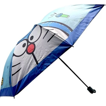 Дитяча парасолька Sanrio Doraemon складна з чохлом 8 спиць 95 см Синя для захисту від дощу та стильних прогулянок