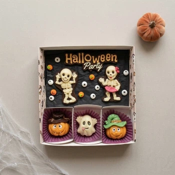 Шоколадный набор на Хэллоуин «Halloween Party» со скелетами и тыквами ручной работы