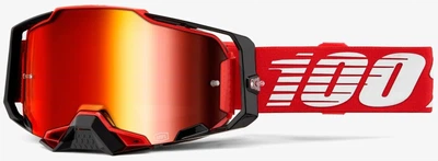 Маска мотокроссовая 100% Armega Red Mirror Red Lens красная HiPER ULTRA HD быстрая замена линз