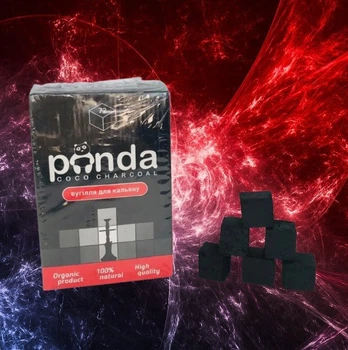 Кокосовый Уголь для Кальяна Panda XL Black, натуральный уголь для кальяна - 1 кг, 72 Кубика 4676513