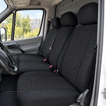 Авточехлы Antar Volkswagen LT 2 (LT 46) Черные антара + жаккард 1+2 (ANP12-0531)