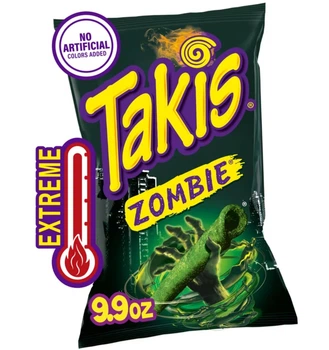 Острые кукурузные чипсы Takis Zombie Rolled Tortilla Chips 280.6г