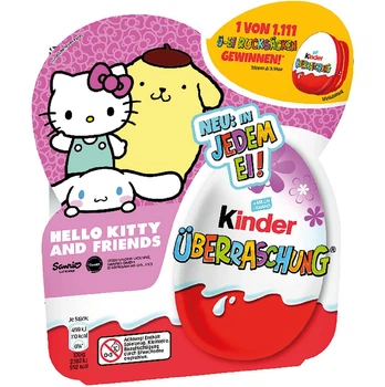 Шоколадні яйця Kinder Surprise Hello Kitty and Friends Eggs 4шт х 20г