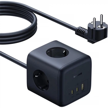 Подовжувач Baseus EnerFill FA11 PD67W+QC3.0 (1USB-A/2C/2Socket) (1.5m) (EFMF67) Cosmic Black
