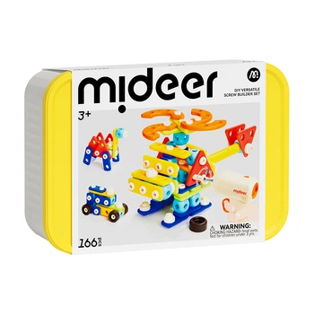 Детский конструктор с шуруповёртом Вертолёт Mideer toys MD1758