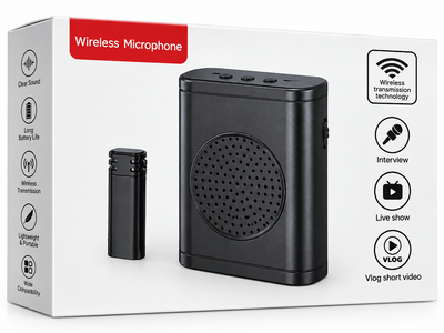 Бездротовий мікрофон та портативний підсилювач голосу Bluetooth 5.1, акумуляторна колонка, для вчителів, екскурсоводів, аніматорів, тренерів, стримерів