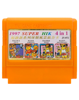 Збірник Ігор RMC Famicom Dendy 4 in 1 JY-072 Kunio-kun Super Dodge Ball, Hockey Club, Nekketsu Fighting Legend, Goal 3 90х TV Game Японська Версія Тільки Картридж Б/У