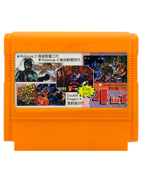 Збірник Ігор RMC Famicom Dendy 4 in 1 Kon 005 Double Dragon 1 4 (Hack Target: Renegade), Robocop 2 3 90х TV Game Англійська Версія Тільки Картридж Б/У