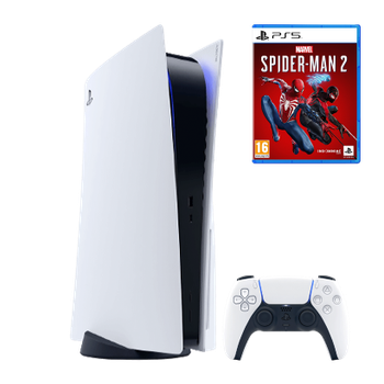 Набор Консоль Sony PlayStation 5 Blu-ray 825GB White Б/У + Игра Marvel’s Spider-Man 2 Русская Озвучка + Геймпад Беспроводной DualSense