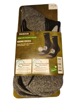 Женские трекинговые носки Hiking Socks Crivit Premium 37-38р черно-серые 2 пары