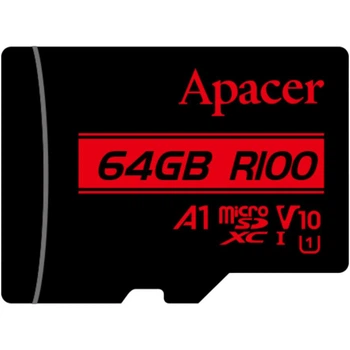 Карта памяти Apacer UHS-1 microSDXC 64Gb class 10, Black