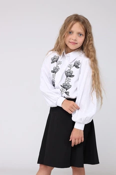 Сорочка з довгим рукавом для дівчинки YUKI білий 140 ЦБ-00278742