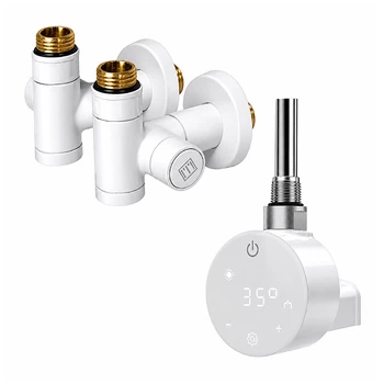 ТЕН для рушникосушки Onlyheat Ivory White Pro 0.6 кВт + крани під ТЕН Ideale Senso, білий