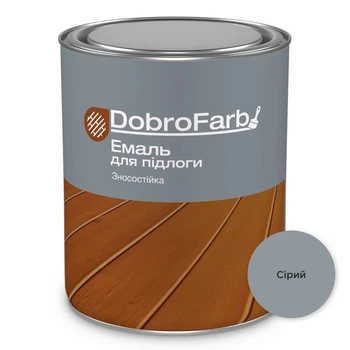 Емаль алкідна для дерев’яної підлоги DobroFarb зносостійка 2,8 кг Сіра