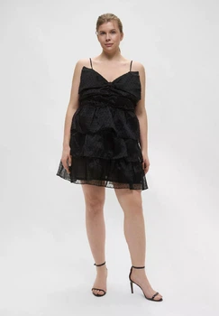 Cукня вечірня з відкритими плечима H&M 060948412 Чорна в горошок (6666000356956)