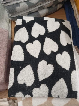 Полотенце махровое черно-белое Amore 50*90 плотность 500