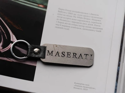 Брелок автомобільний для ключів Maserati 10х2,5 см Сріблястий (BR-824)