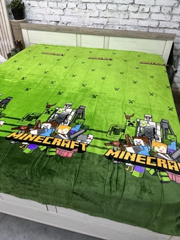 Плед велсофт детский 150х200 Minecraft Майнкрафт