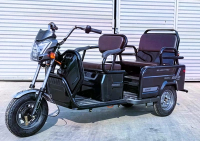 Електричний трицикл Corso «Sig 12» S-103679 (1) двигун 1500W, акумулятор 72V/36Ah LFP (літій-залізо-фосфат), колеса 12" (350-10), в коробці - Темно-сірий