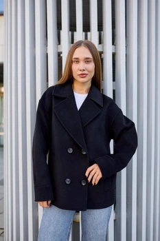 Коротке жіноче пальто піджак UF-Fashion М-409 48 чорний