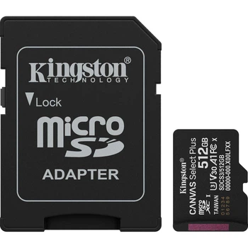 Карта пам'яті Kingston 512GB microSDXC class 10 UHS-I U3 V30 A1 Canvas Select Plus (SDCS3/512GB)
